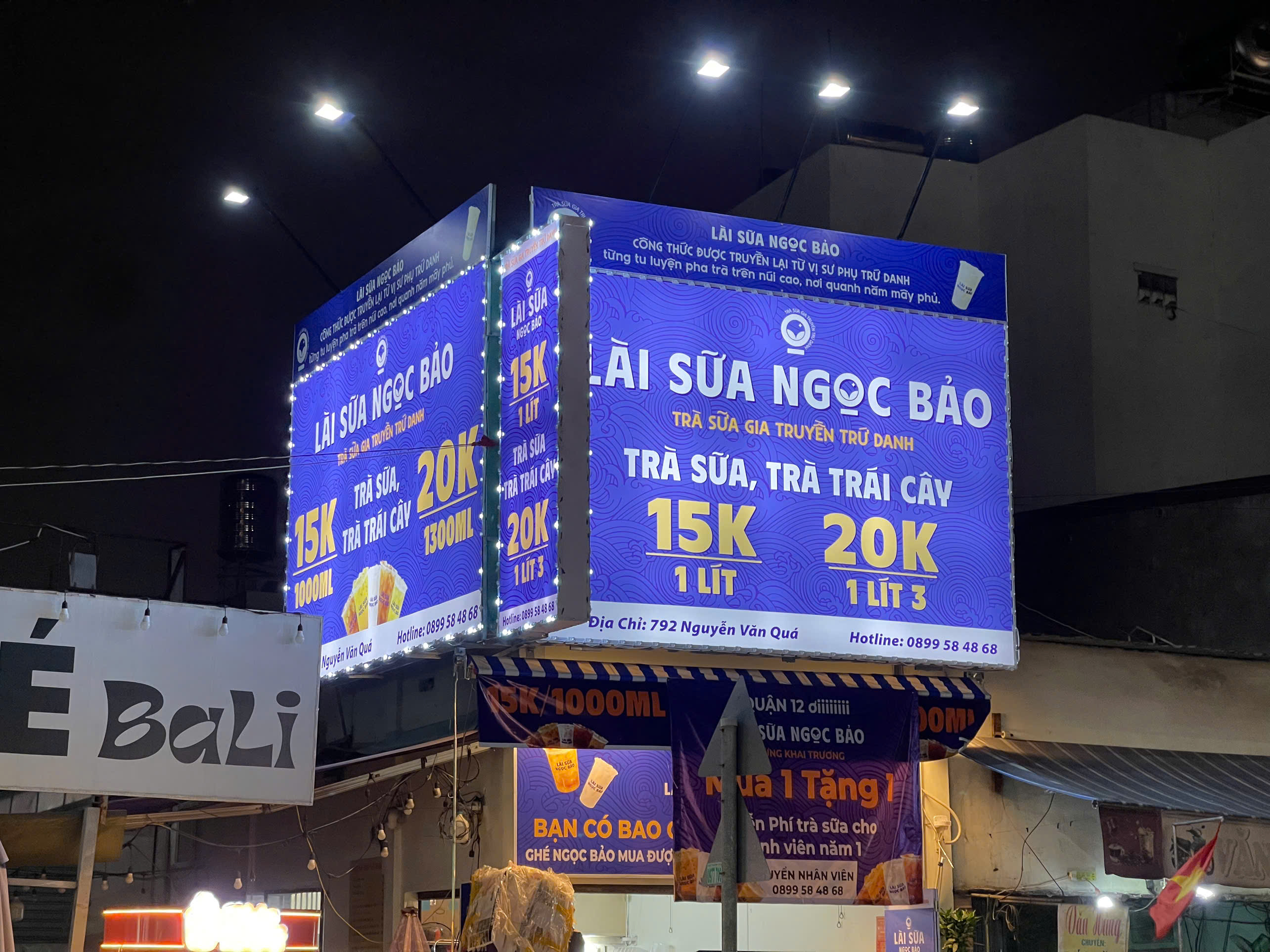 trọn gói bảng hiệu tiệm trà sữa